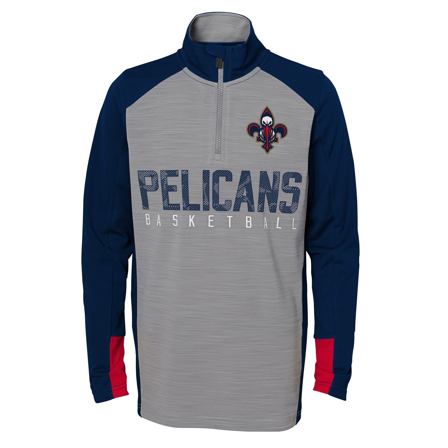 Outerstuff NBA Youth Boys (8-20) Shooter Long Sleeve 1/4 Zip Sweater, New Orleans Pelicans, Large (14-16)