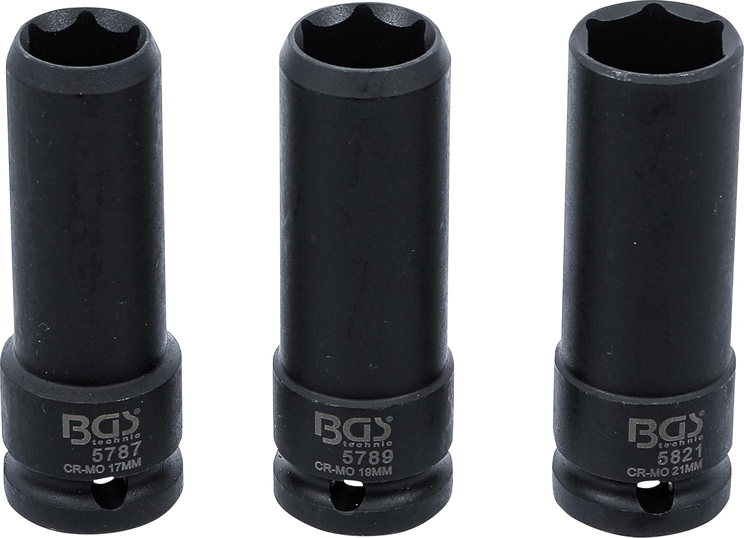 BGS 80003, Kraft Special Socket Set, 12.5 mm (1/2"), 17, 19, 21 mm, 3 Pieces