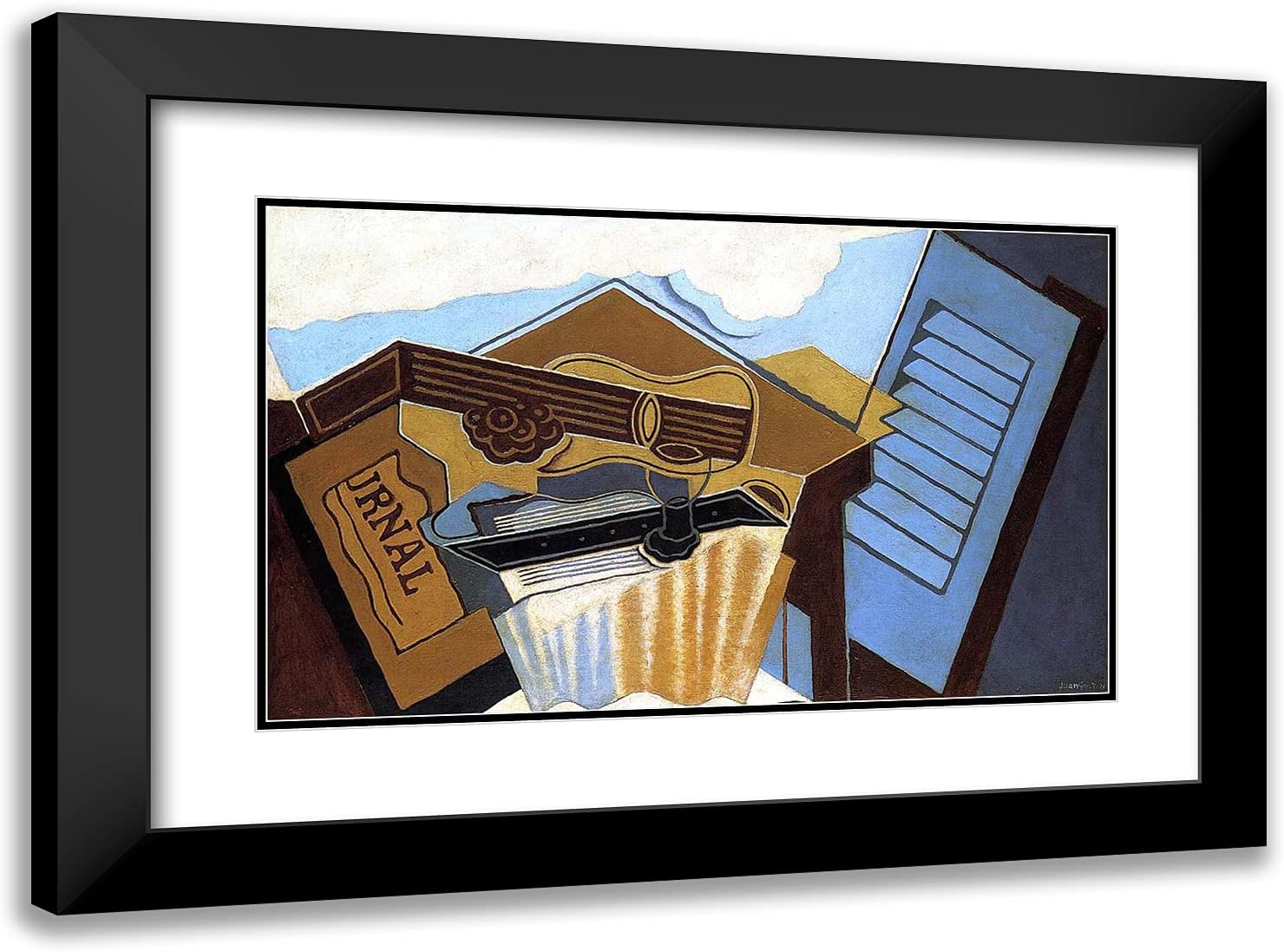ArtDirect Gris, Juan 24x18 Gold Ornate Framed Art Print with Double Matting Titled: The Cloud