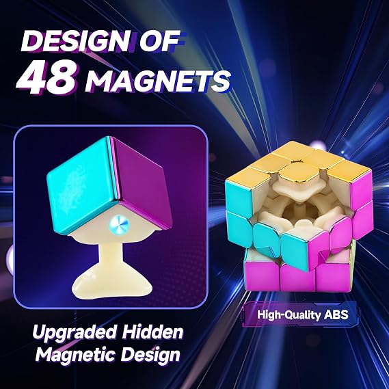 GONINO Mirror Cube, Magnetic Speed Cube 3x3x3 with Reflective Design