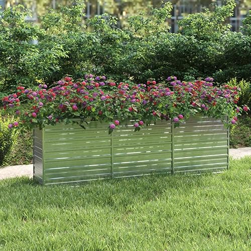 Miniatura 29 de Cama elevada para jardín, camas de jardín elevadas de metal para exteriores, camas de jardín elevadas galvanizadas para verduras, flores, hierbas