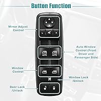Vista 3 de ACROPIX Interruptor de elevalunas eléctrico principal del lado del conductor delantero izquierdo para Ram 1500 - Paquete de 1 negro