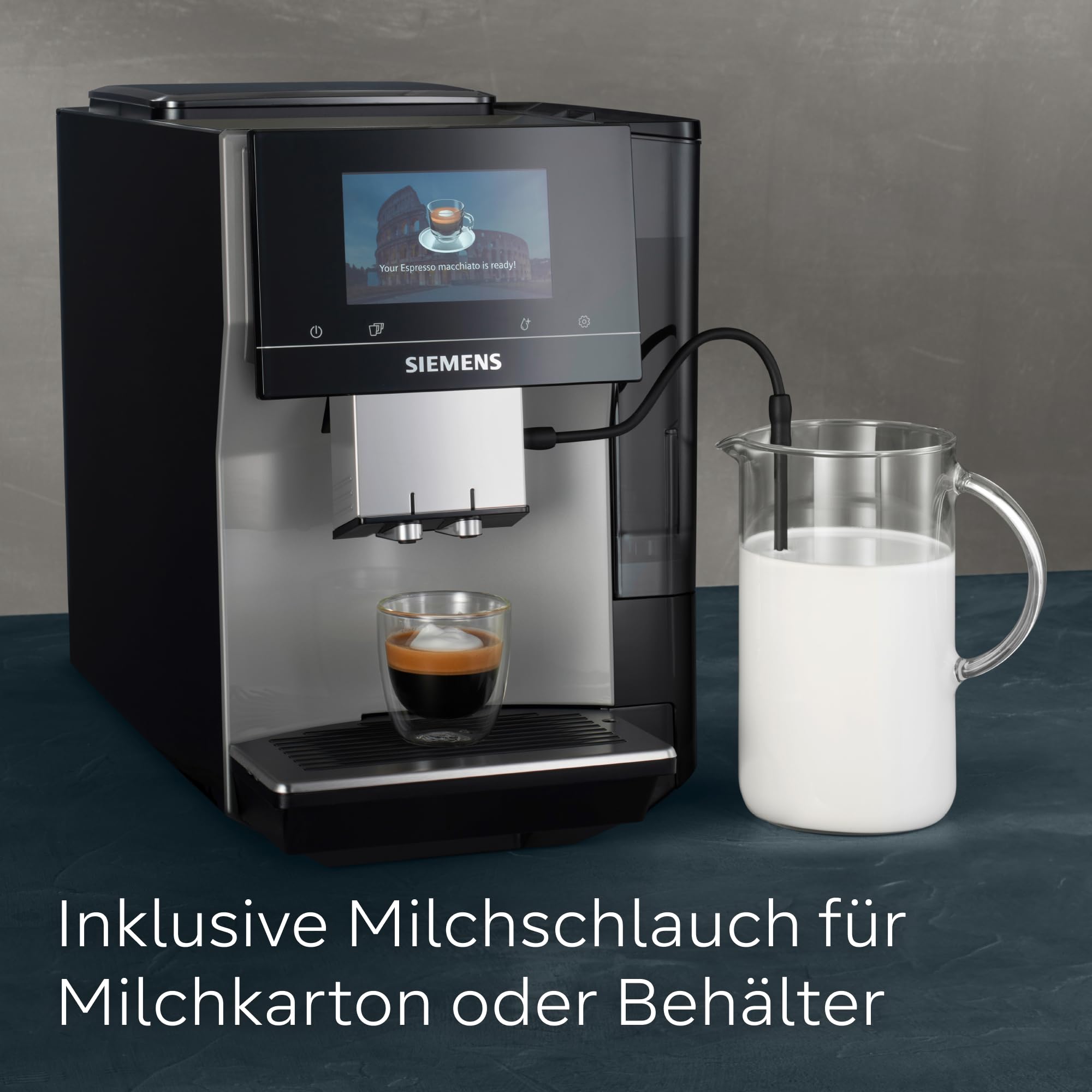 Siemens EQ700 classic Kaffeevollautomat TFT-Display 36 Getränke Cold Brew Silber TP715E17