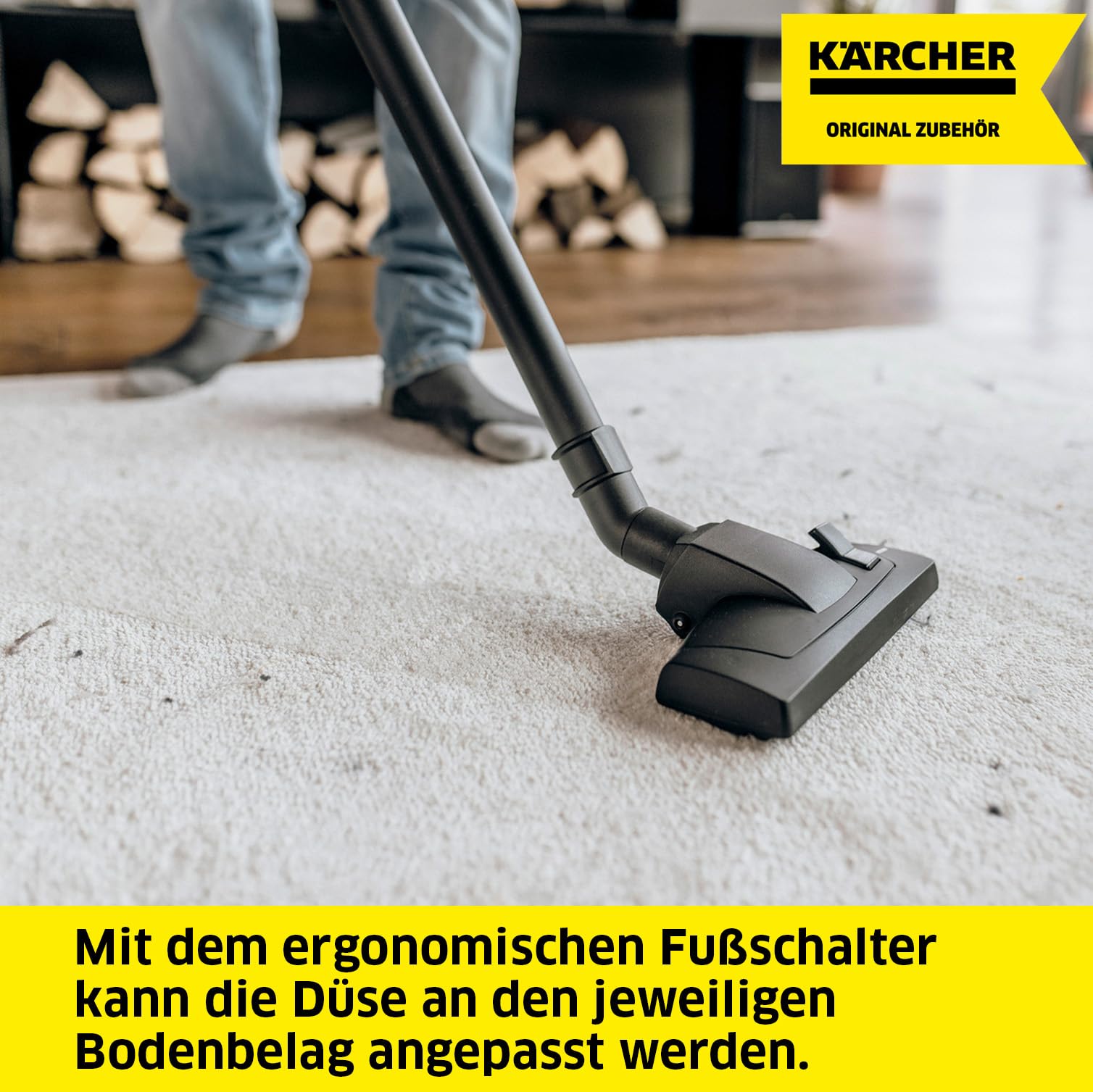 Kärcher Haushaltsset, 1 umschaltbare Bodendüse für Teppich- und Hartböden, 1 Polsterdüse, 1 Parkclip (nur für WD-Sauger), Original-Zubehör für Kärcher WD Nass-/Trockensauger und SE Waschsauger