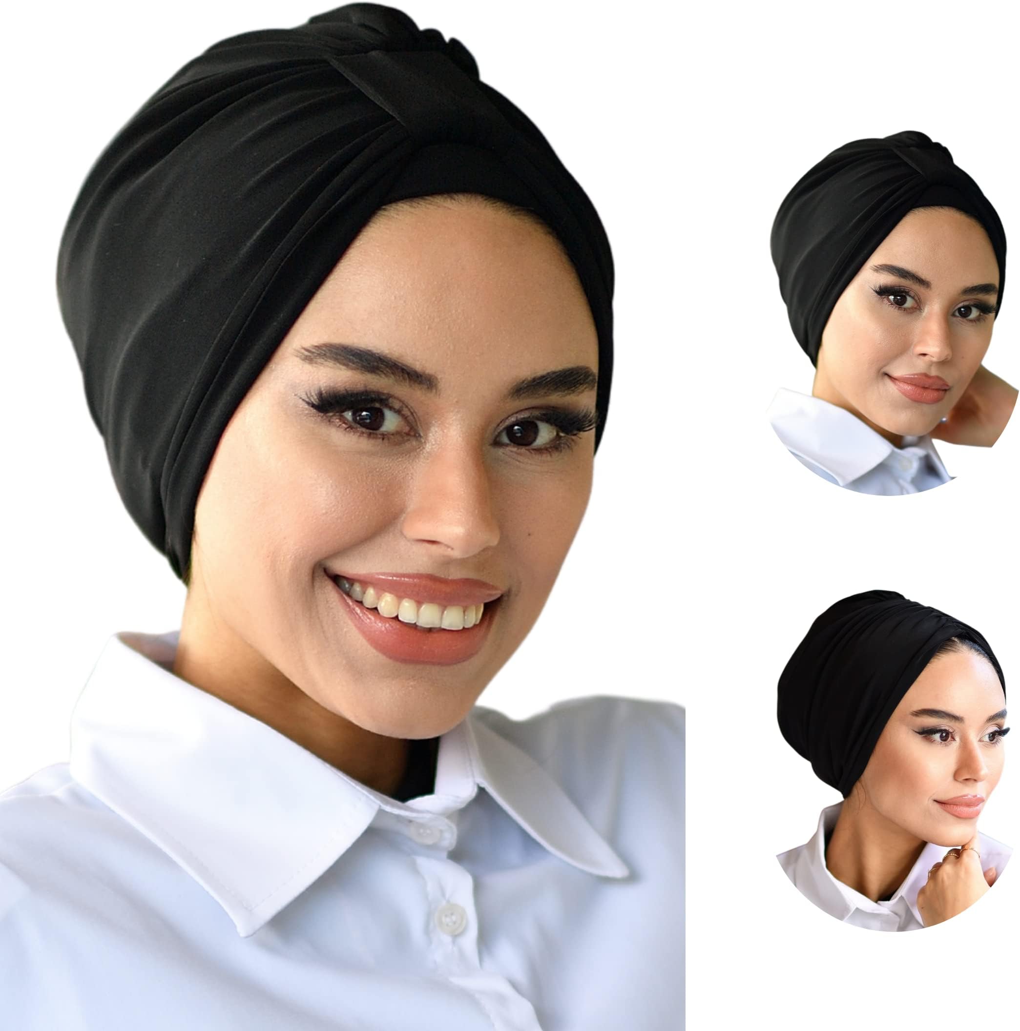 Band Turbans for Women, Breathable Instant Turban|Standard Size Stretchable Cotton Sandy|Pre-tied Hijab Cap