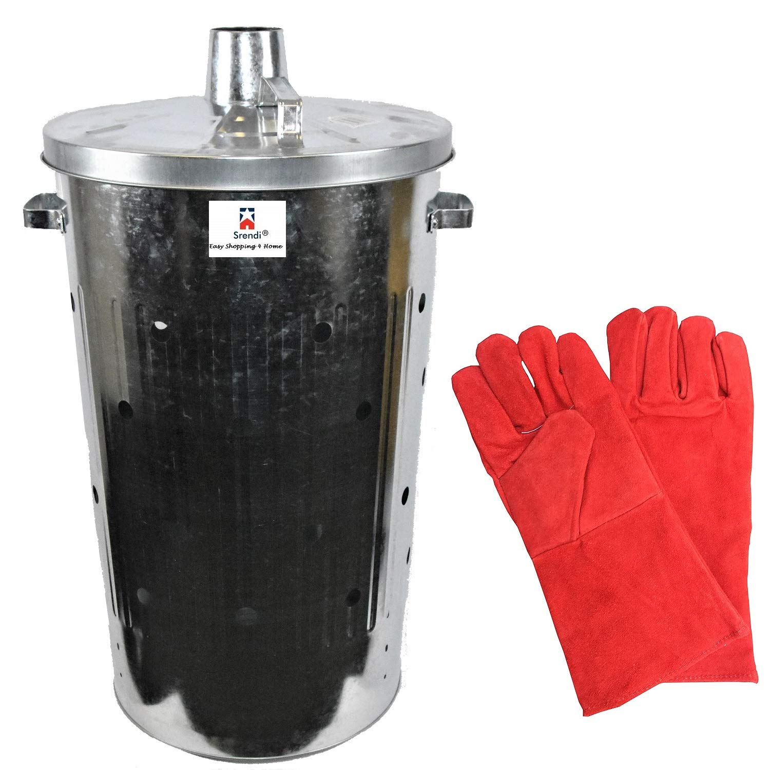 Buy Srendi® Small Large Extra Large 15L 90L 110L Litre Metal Galvanised Garden Incinerator Fire