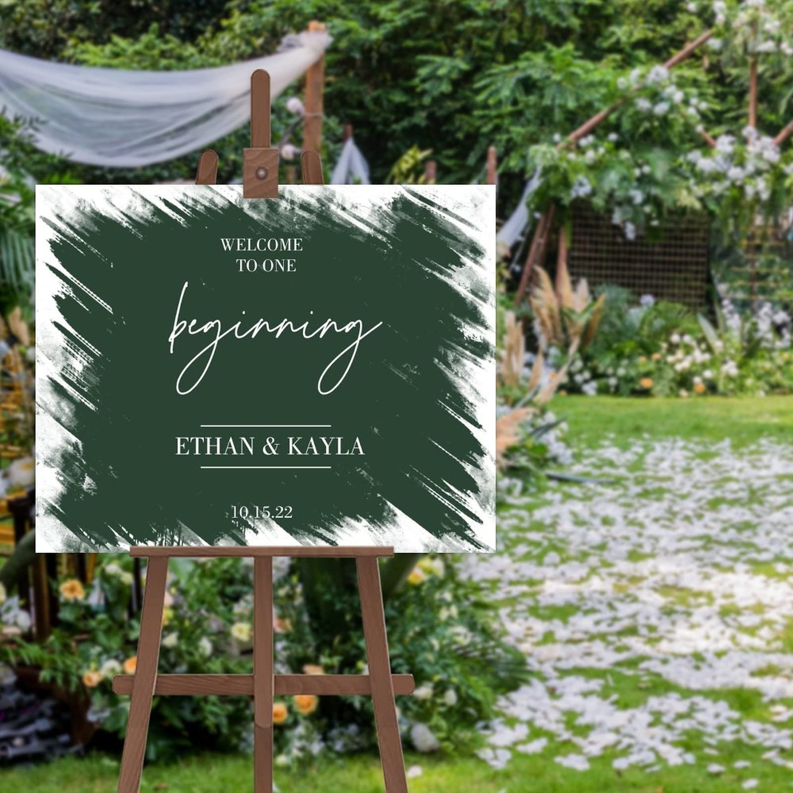 Panneau de calligraphie moderne avec inscription « Welcome » - Cadeau de pendaison de crémaillère - 45,7 x 61 cm