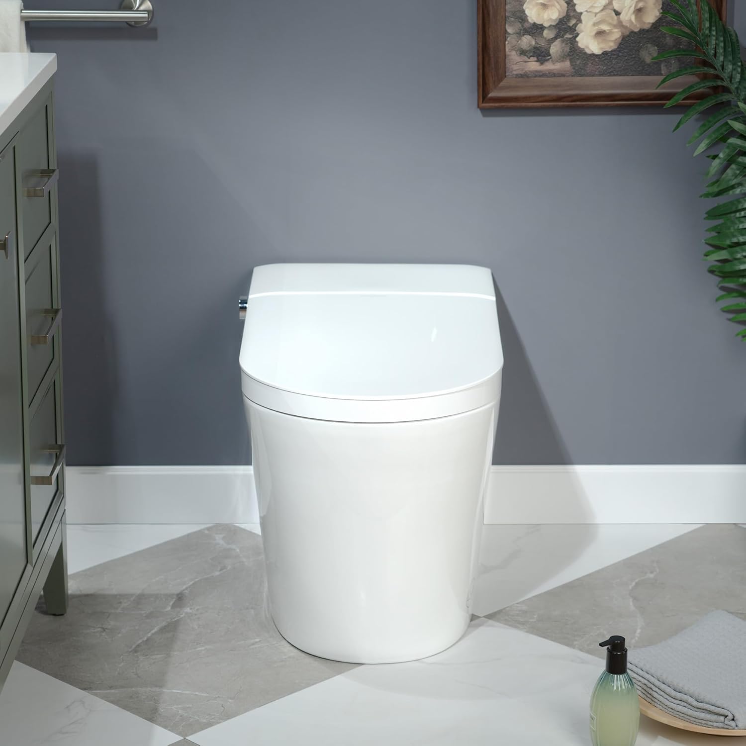 woodbridge smart toilet, auto open/close lid, foot sensor, auto flush, heated seat, easy installation, without bidet,cht002 cht002?tankless