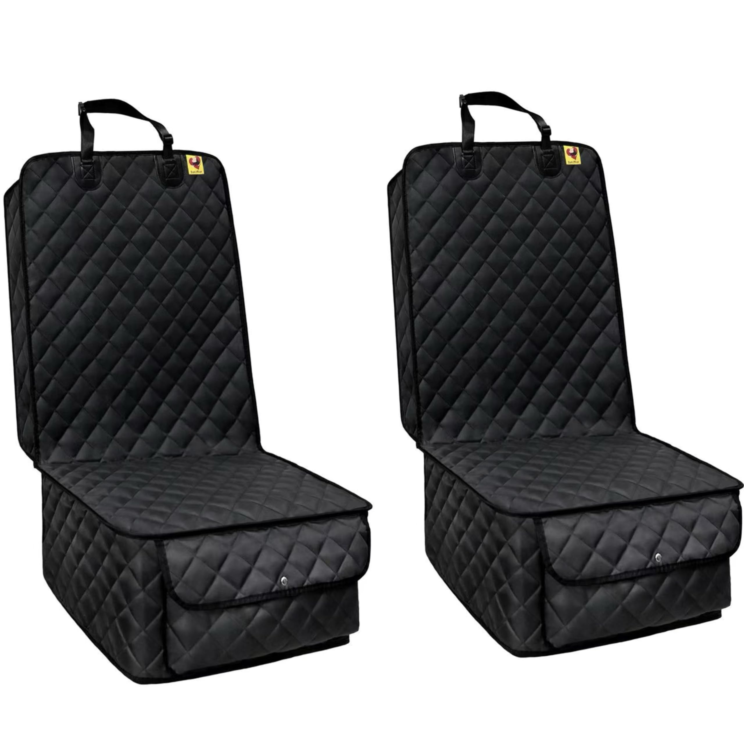 Bark Lover Deluxe Dog Seat Cover for Front Seat-More Durable Spill-Resistant Front Seat Protector, High Heat Resistant and Nonslip Front Seat Cover for Dogs Kids, Universal Size (Black, 2 Pack)