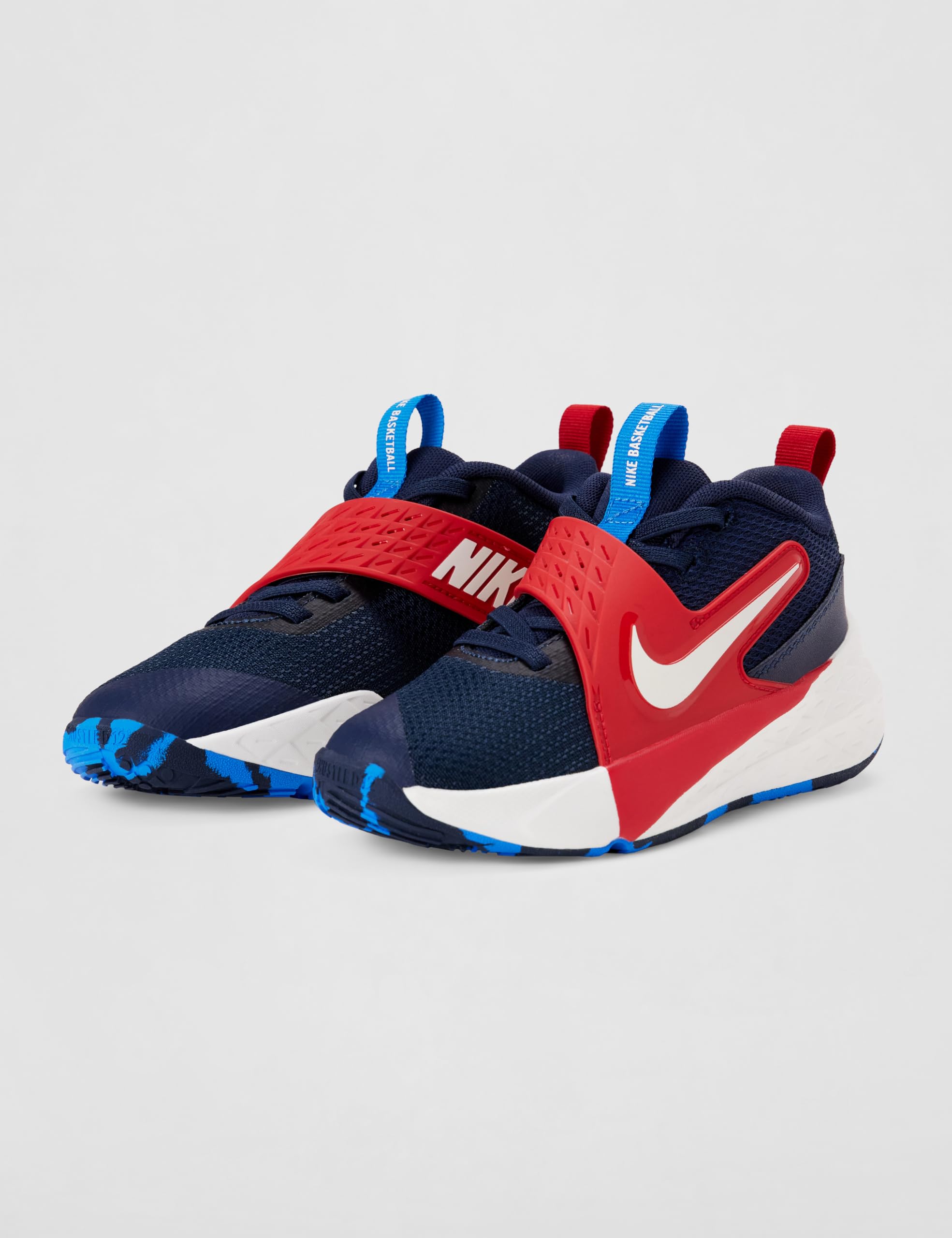 Nike Unisex Team Hustle D 12 Tm Navy/Sail-University Red-Photo Blue Basketball Shoes UK 6 4