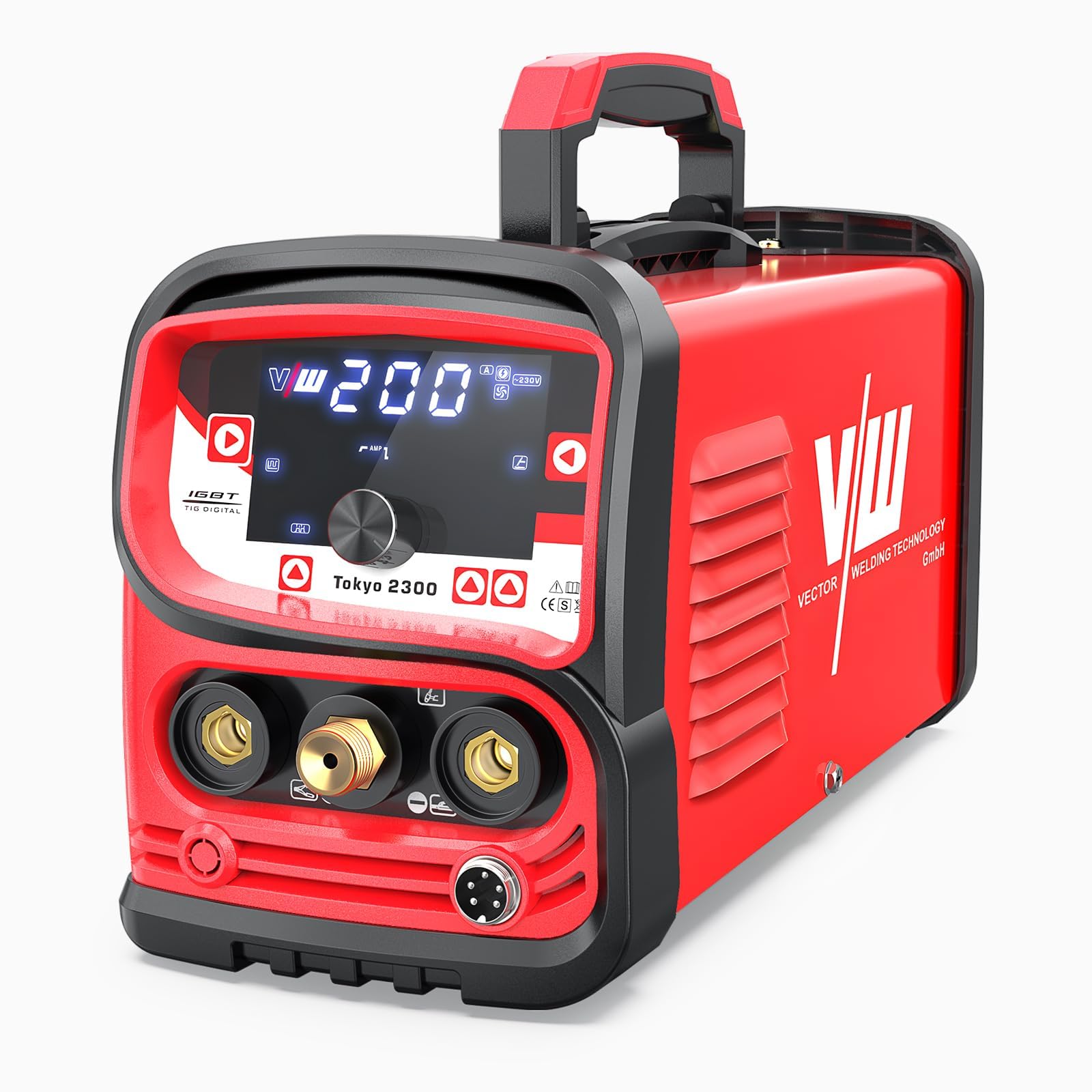 Saldatrice TIG DC e MMA 200A Kit Completo - Tokyo 2300, con Elmetto, Funzione Pulse, IGBT, per Lavori Professionali e Fai da Te - VECTOR WELDING