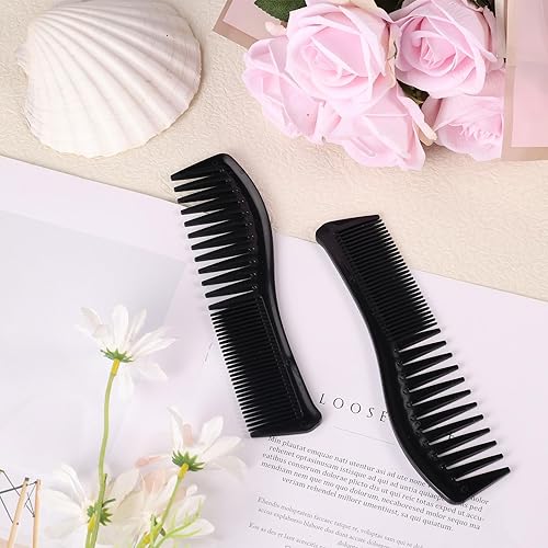 Miniatura 4 de 2 peines para el cabello, peine de plástico para peinado, peine de doble cabeza, peine grande de dientes anchos y finos para mujeres y hombres,