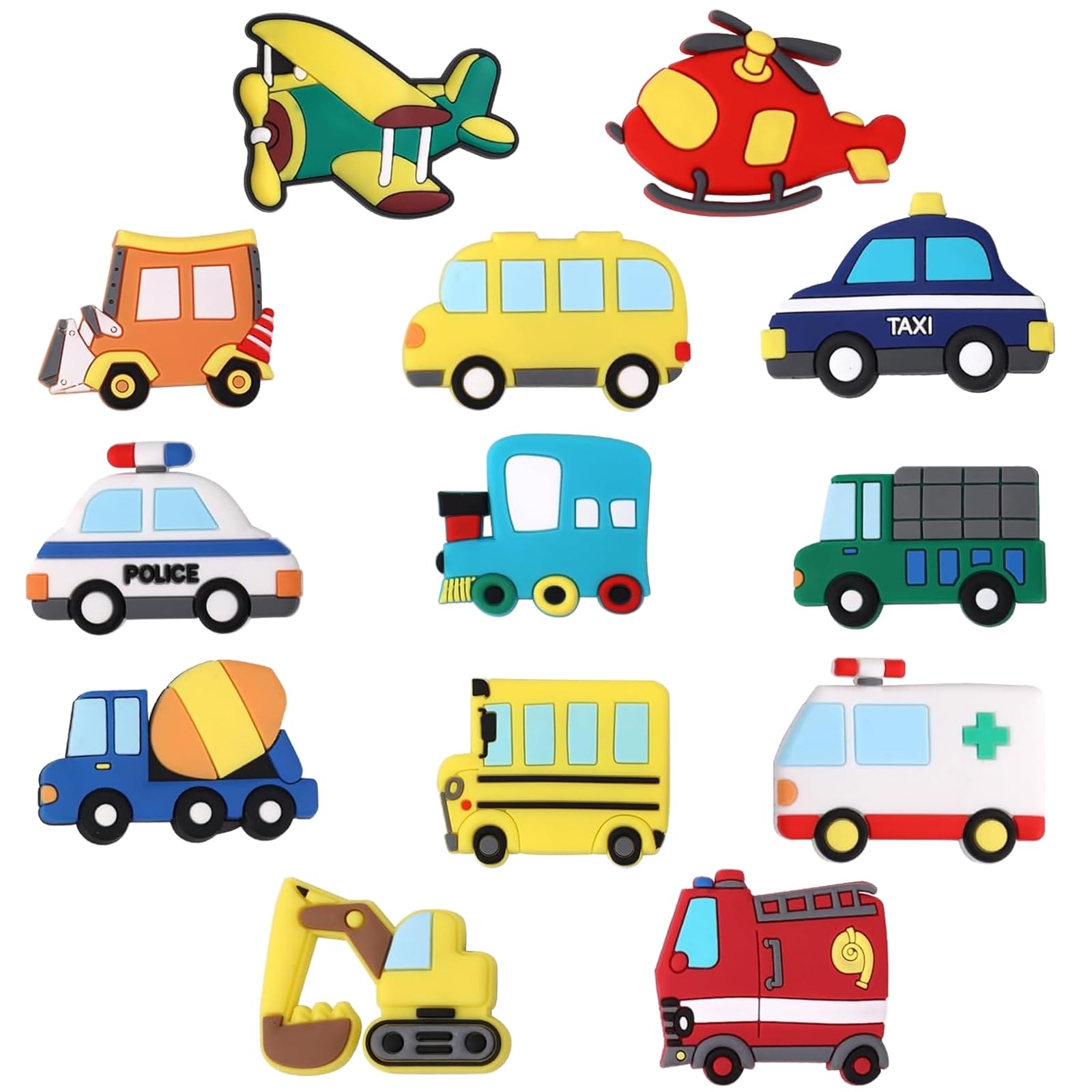 13 Pcs Cute Cartoon Transportation Refrigerator Magnets, Fridge Magnets for Kids Educational Learning Toys for Toddlers, for Toddlers Boys Kids Party Bag Fillers
