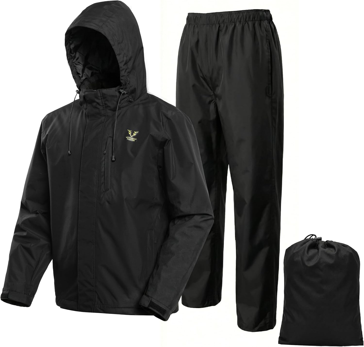 VOTAGOO Hunting Rain Suit Jacket and Pants Lightweight Raincoat Waterproof Rainwear For Men