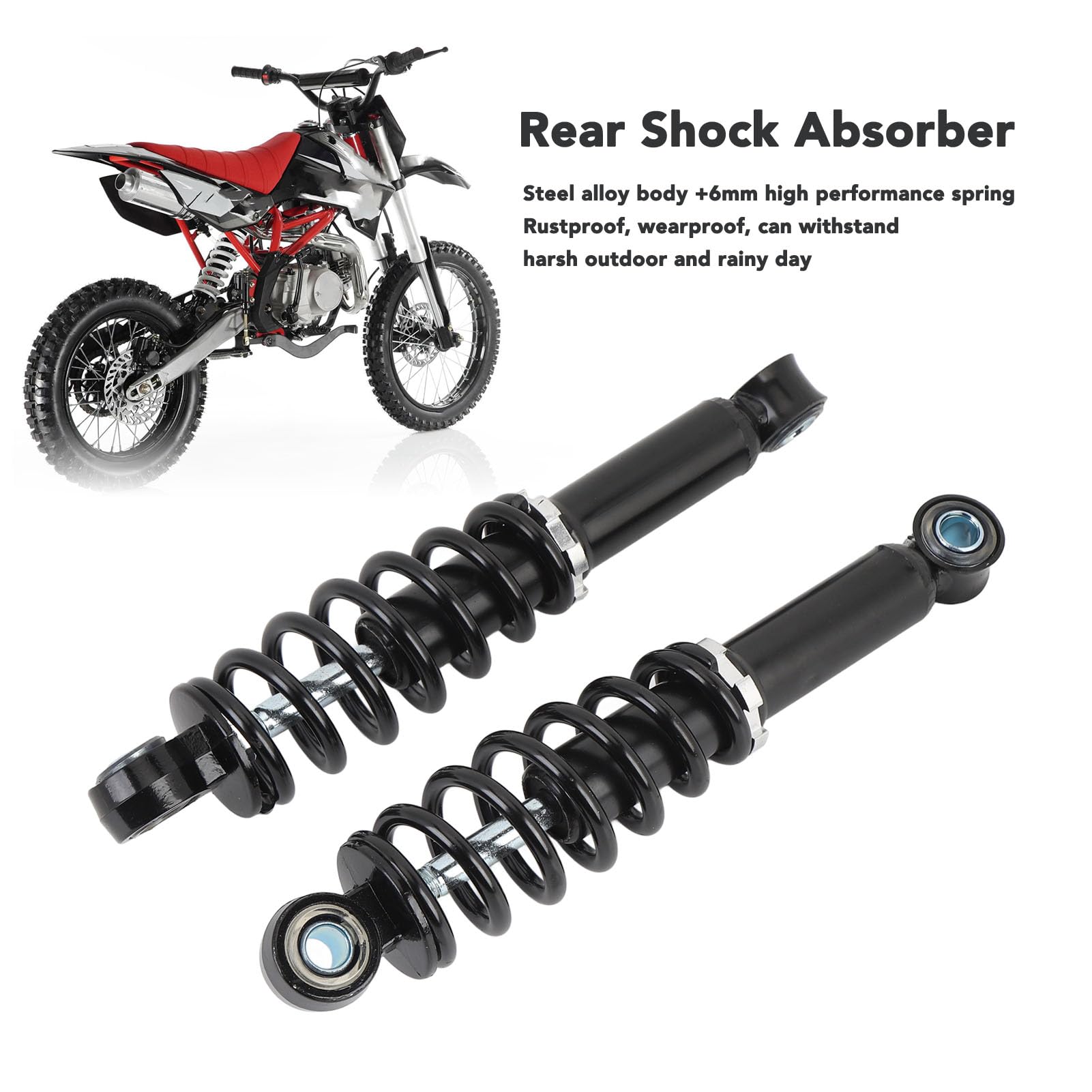 220 Mm -Stoßdämpfer Hinten, Federungsdämpfer für Elektro-Radfahren, Mini-ATV, Roller, Dirtbike, 2 Stück