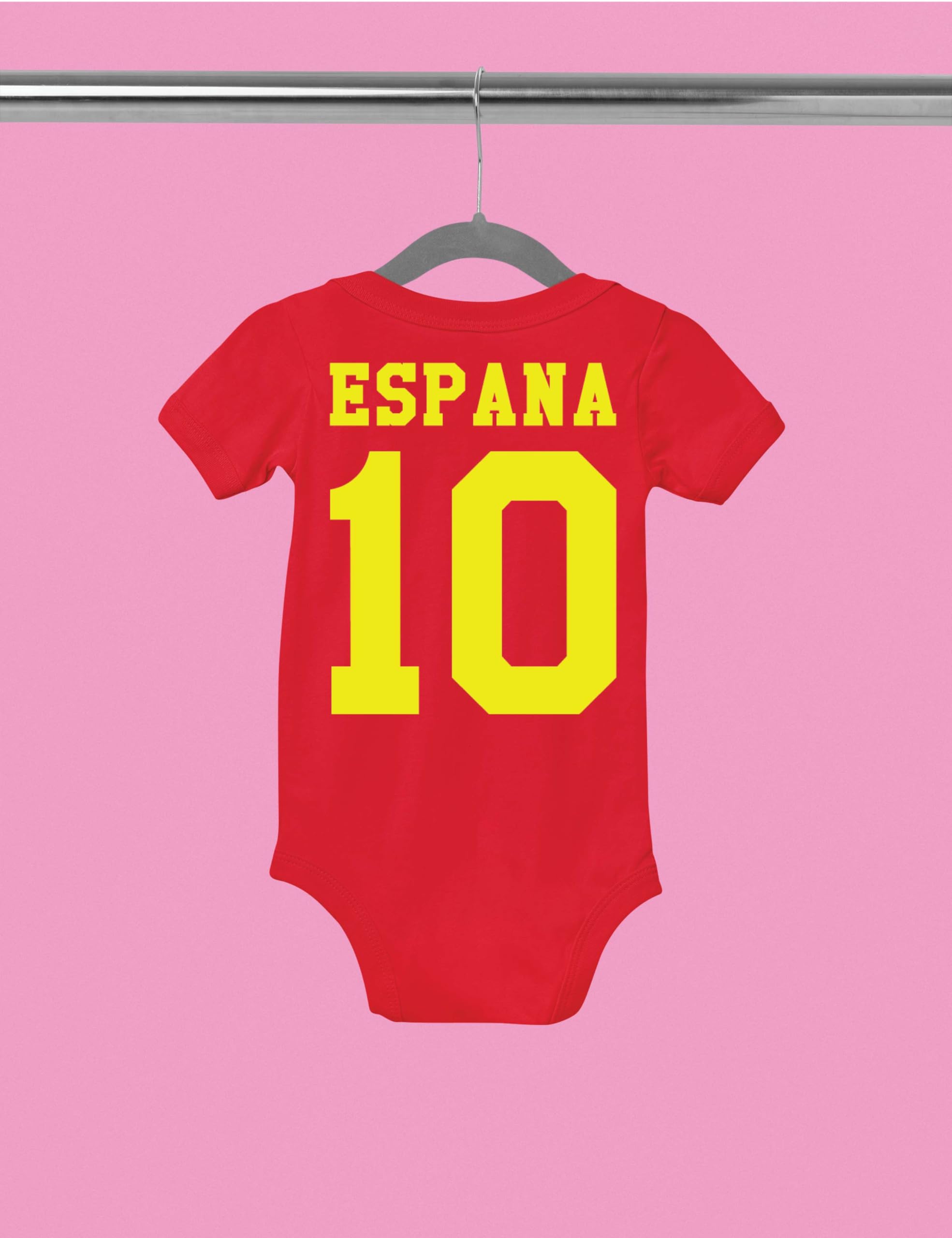 Kinder Baby Strampler Shirt Spanien Wunschname + Nummer