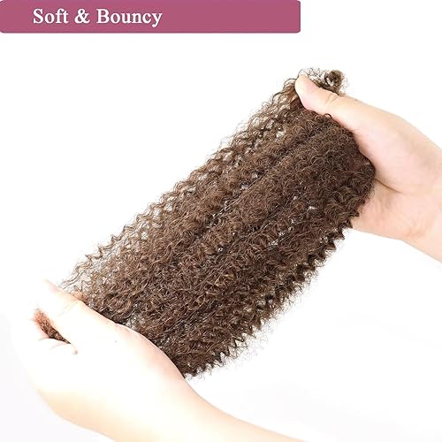 Miniatura 4 de Afro Kinkys - Cabello humano a granel para micro rastas permanentes, trenzas, reparación, doble estirado 4C, afro rizado a granel, extensiones de