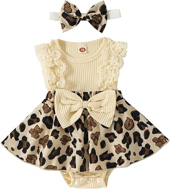 MERSARIPHY Summer Newborn Baby Girls Outfits Infant Floral Romper Dress Boho Sleeveless Ruffle Bodysuit+Headband Clothes Set