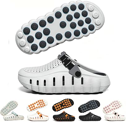 Fashion Recovery Clogs for Men and Women - Cloud Cushion Breathable Slip On Water Shoes, Lightweight Non-Slip Garden Mules for Shower, Beach & Everyday Wear Pillow Sandals