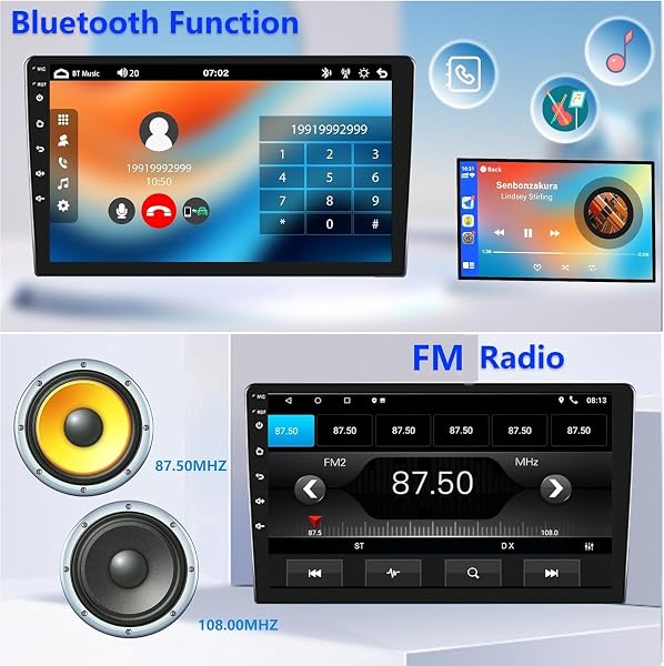 Autoradio Renault Megane 3 2008-2014 con Android Auto y CarPlay Inalámbrico 9" Pantall Radio Coche Bluetooth Estéreo iOS Android con FM GPS Navegación USB Cámara Trasera Mic Reproductor Multimedia - 4