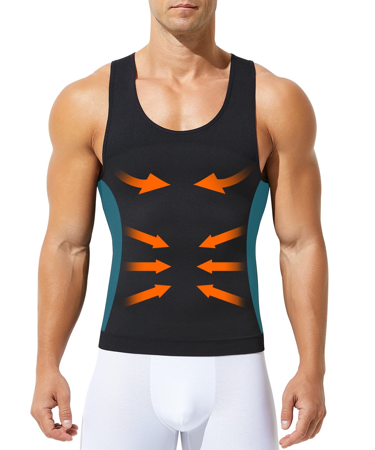 Arjen Kroos Kompressionsshirt Herren Bauchweg Unterhemd, Shapewear Herren ÄRmellos Tank Top Body Shaper