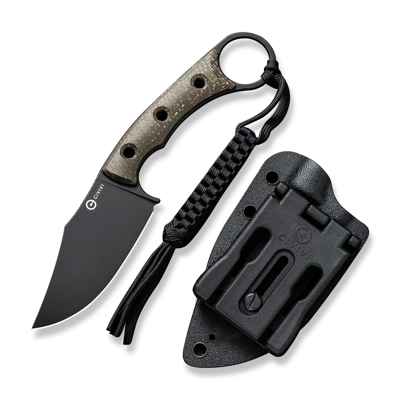 CIVIVI Midwatch Fixed Blade Knife, 3.39