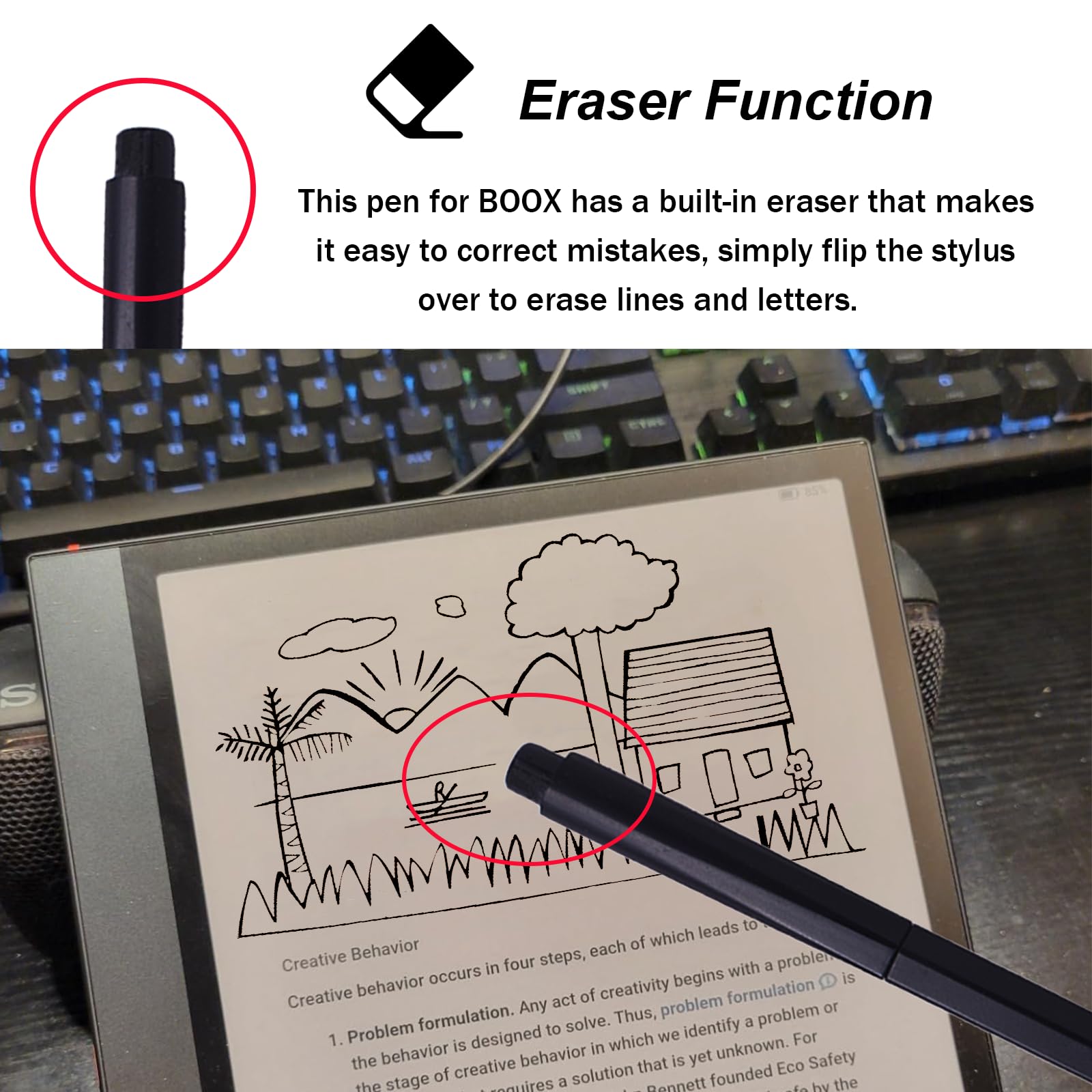 Amazon.co.jp: BOOXペン2/ペン3用828TTペン 消しゴム付き BOOX Tablet