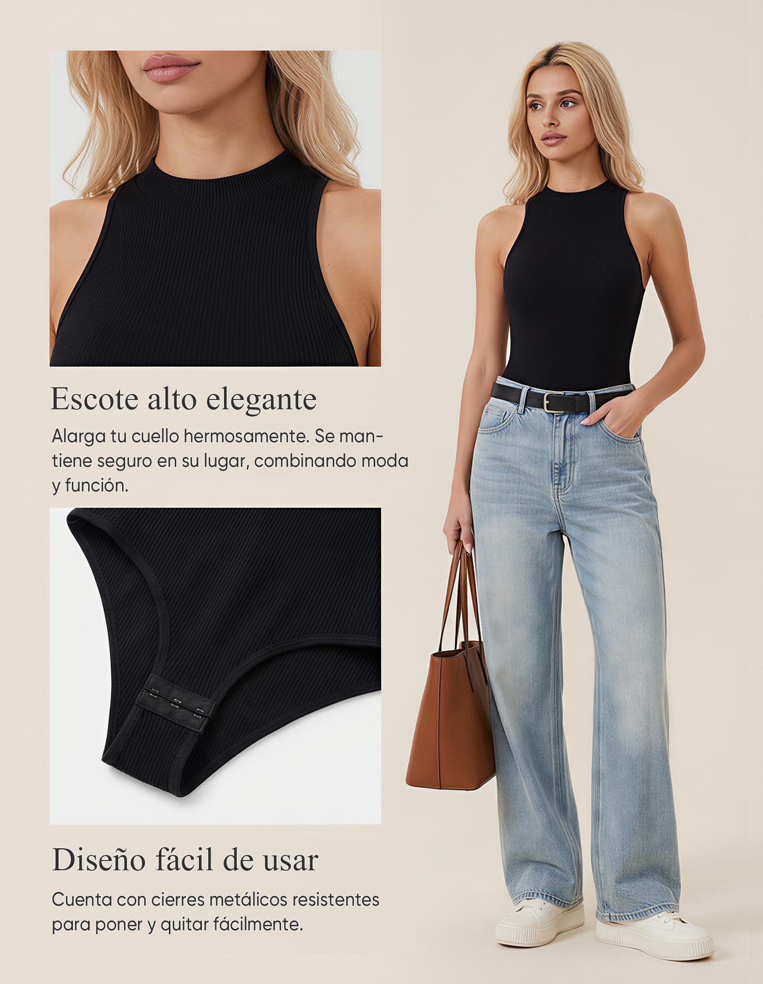 Body Reductor Mujer Sin Mangas Cuello Redondo - Body Fiesta Sexy Moldeador Control Abdomen - Shapewear Elegante Casual Cuerpo Entero - 85% Nailon, 15% Elastano