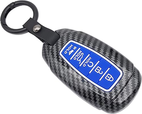 Funda protectora de fibra de carbono ABS con botones de silicona para Hyundai Santa Fe Palisade Kona Elantra GT Veloster 4 botones disponible en Yaxa Peru