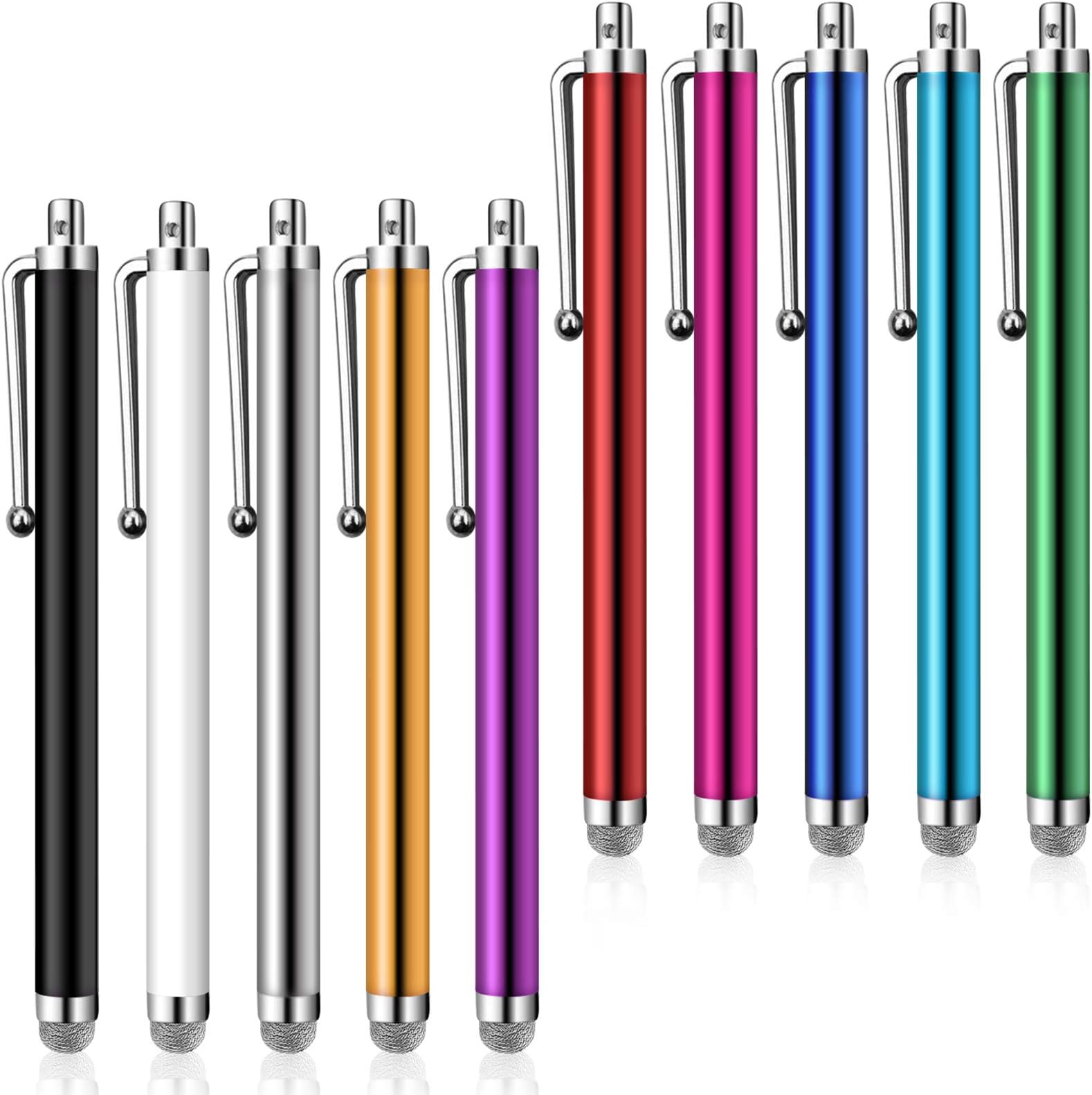 Mixoo Stylus Pens for Touch Screens, [10 Pack] Capacitive Pen High Sensitivity Fiber Mesh Tip Stylus Pen for Tablets Apple iPhone/iPad/Pro/Mini/Air/Android/Microsoft and All Touchscreen Devices