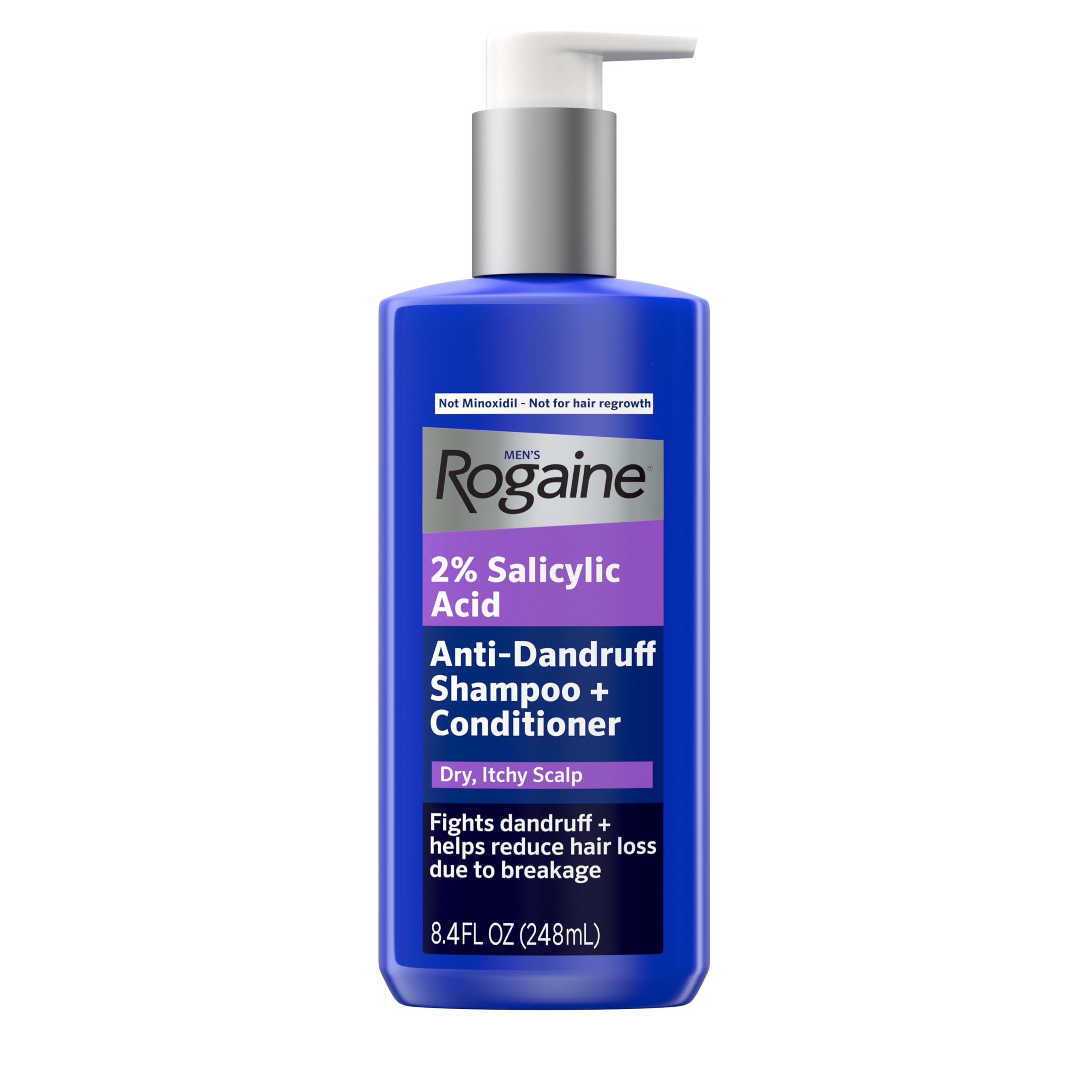 Men's Rogaine Anti-Dandruff 2 in 1 Shampoo + Conditioner, 8.4 fl oz 8.4 Fl Oz (Pack of 1)