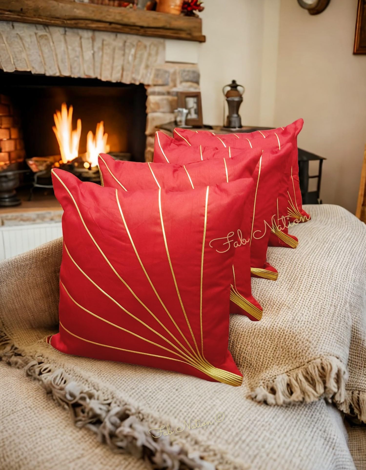 Multicolor Silk Cushion Covers - Set of 5 -24