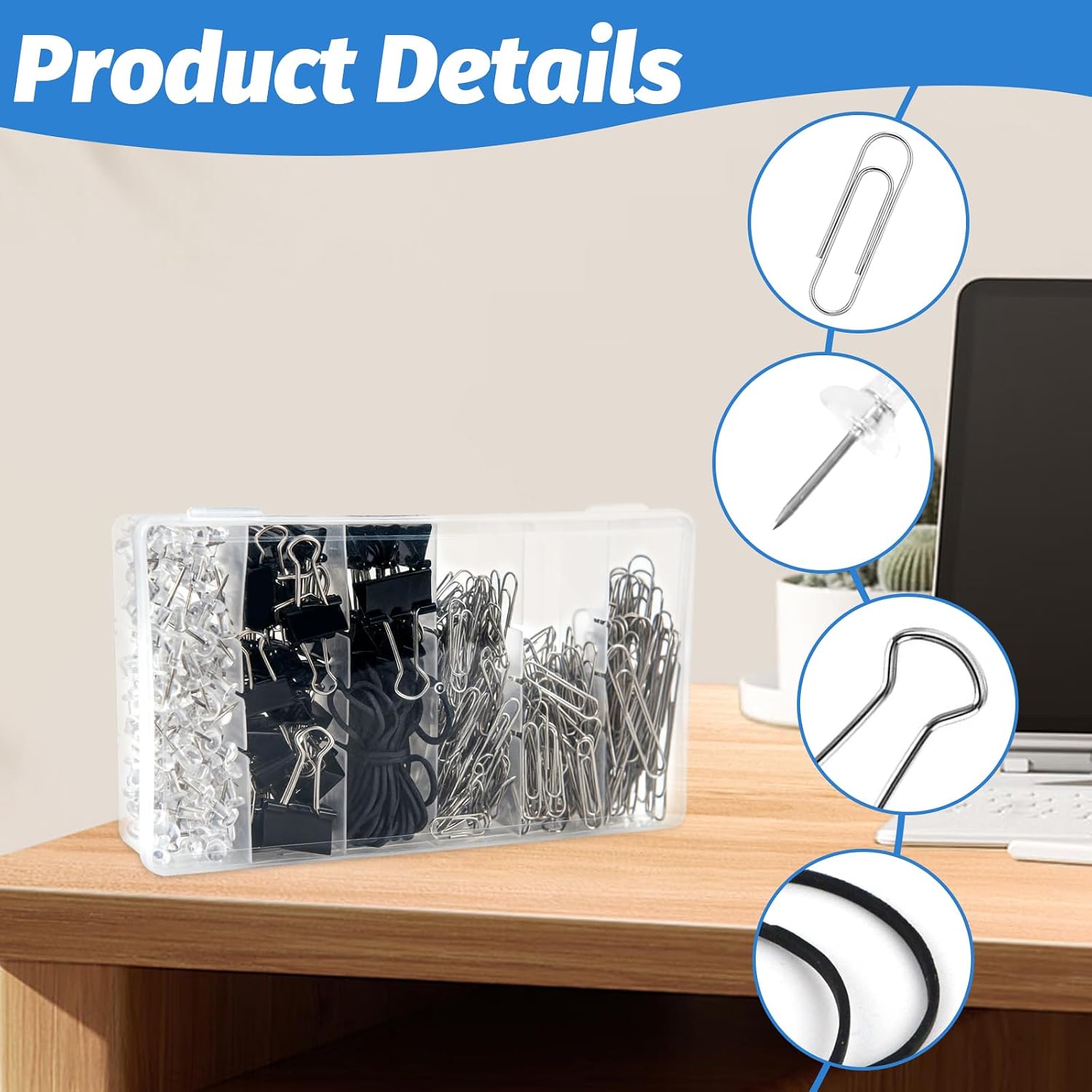 Organize with Ease: Review of 500 PCS Black Paper Binder Clips & Rubber Bands Set