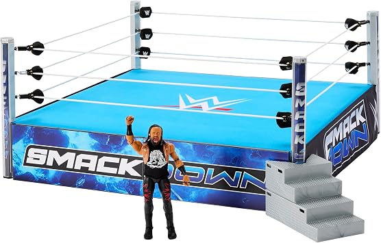 WWE Smackdown Real Scale Wrestling Ring Playset w/Jacob Fatu Ultimate Edition Exclusive Figure
