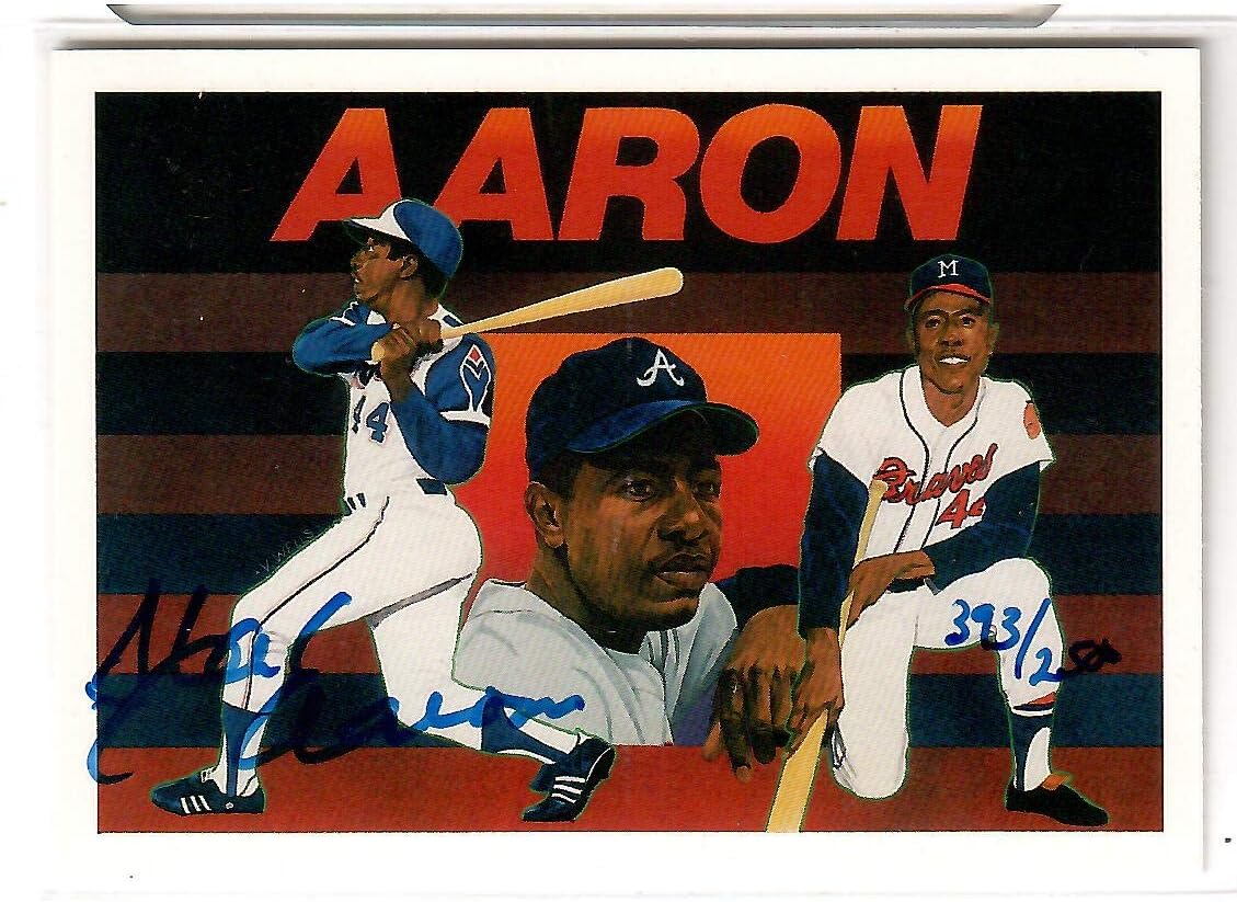 1991 Upper Deck Baseball Heroes Hank Aaron Autograph Header