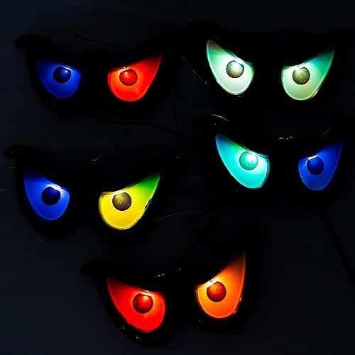 Miniatura 7 de Dazzle Bright 10 luces LED RGB intermitentes de ojos de Halloween, funciona con pilas, luces de Halloween impermeables para interiores y exteriores,