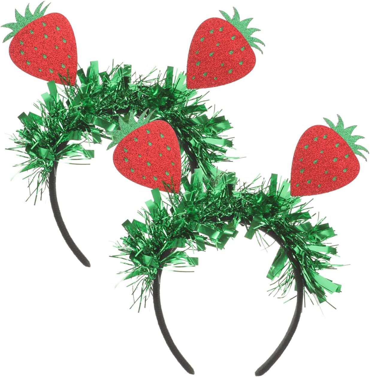– Strawberry Headband Glitter Fruit Headband Head Boppers Cute Hairband Headpiece Lovely Hair Hoop for Carnival Mardi Gras Easter Home Strawberry Theme Party