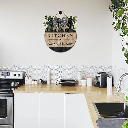 Miniatura 4 de Letrero de cocina de madera, letrero de cocina de madera, letrero de corazón de cocina para pared, 12 x 12 pulgadas, divertido inspirador,