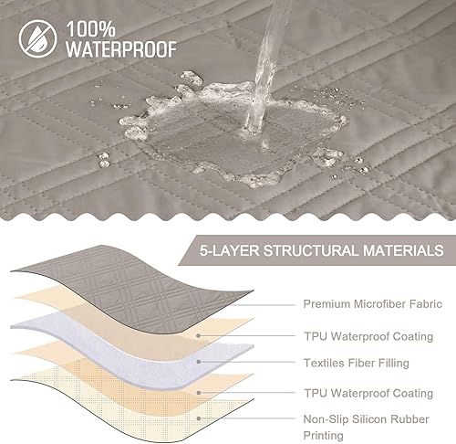 Miniatura 4 de TAOCOCO Funda para silla reclinable 100% impermeable, fundas reclinables de gran tamaño para silla reclinable grande con correas dobles, funda de