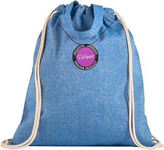 Mochila tipo Saco Gym Sack 37x41cm em Algodão Reciclado Trip TopGet - Azul