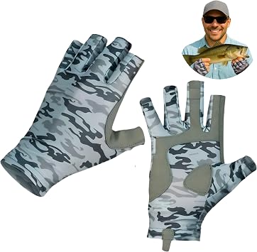 WindRider Fishing Gloves Men & Women UPF 50+ Sun Gloves UV Protection, Fingerless Design for Outdoor Activity, Fishing, Kayaking, Paddling, Canoeing, Rowing