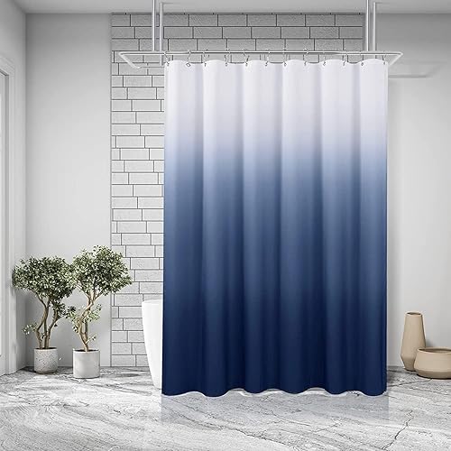 Forro de cortina de ducha, forro de cortina de ducha ligero azul, cortinas de ducha de plástico, 72 x 72 pulgadas, forro de ducha de PEVA con 12