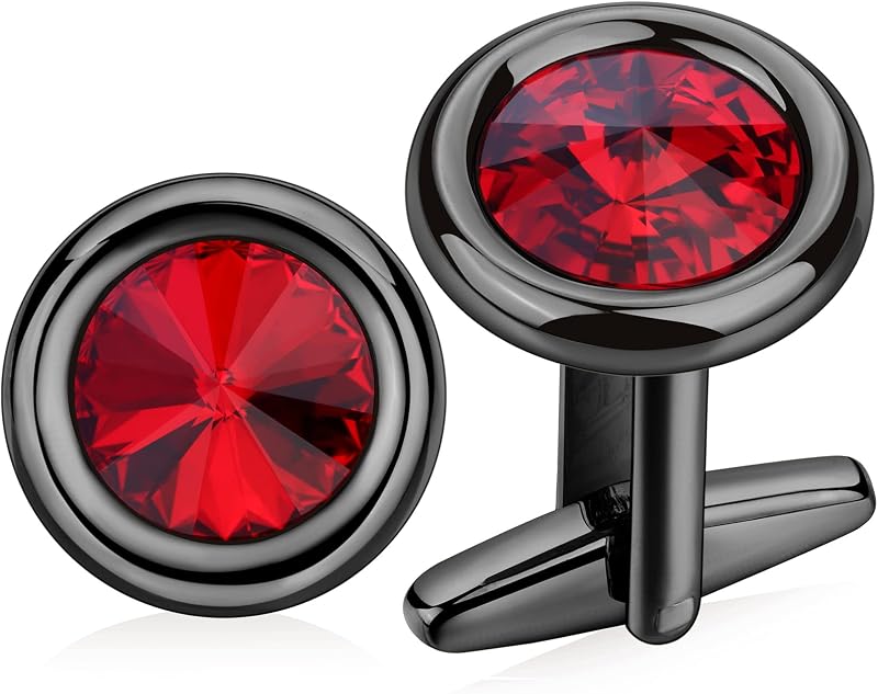 Cufflinks for Men with Swarovski Crystal Cuff Links for Formal Business Wedding Shirts in Gift Box