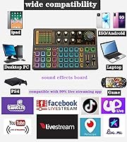 Vista 6 de Mesa de mezclas de sonido, tarjeta de sonido cambiadora de voz con múltiples efectos de sonido - Tarjeta de sonido en vivo