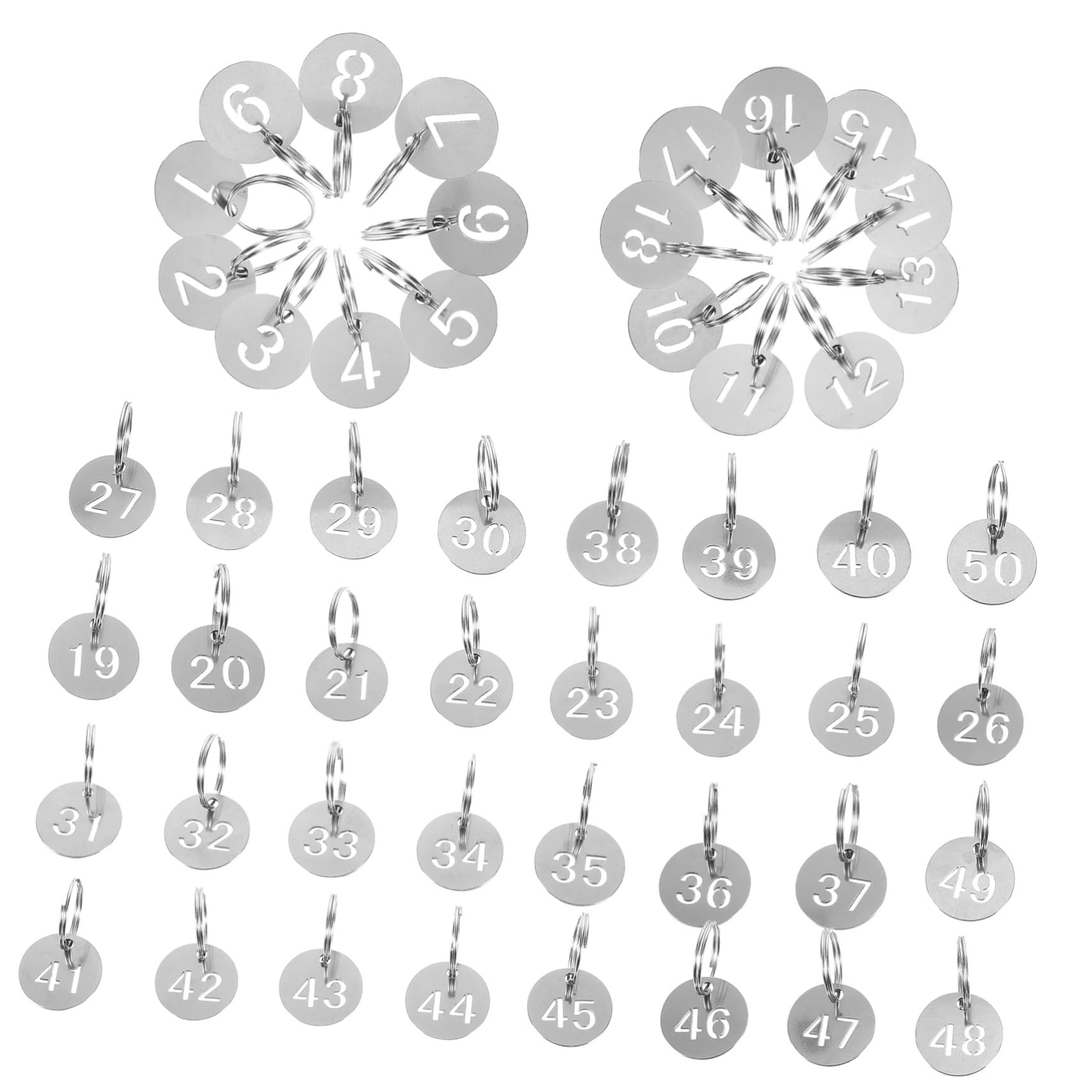 VALICLUD 5 Set Di Portachiavi Con Numeri in Metallo Da 1 A 50 Per Riporre E Classificare Le Chiavi in ​​case E Uffici 50 Pezzi * 5