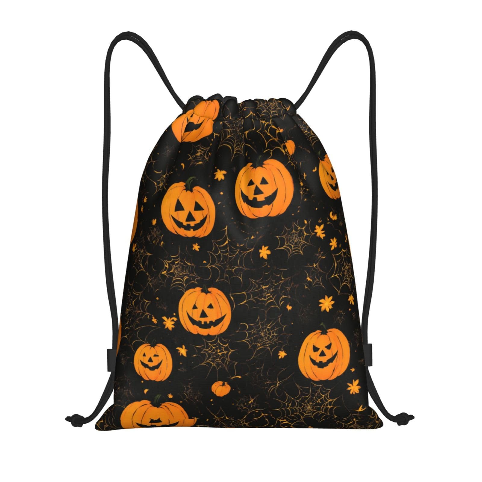 yomeeaaaa Halloween Pumpkin Print Drawstring Bags Backpack Bag Sport Gym Sack Drawstring Bag Shopping String Bag