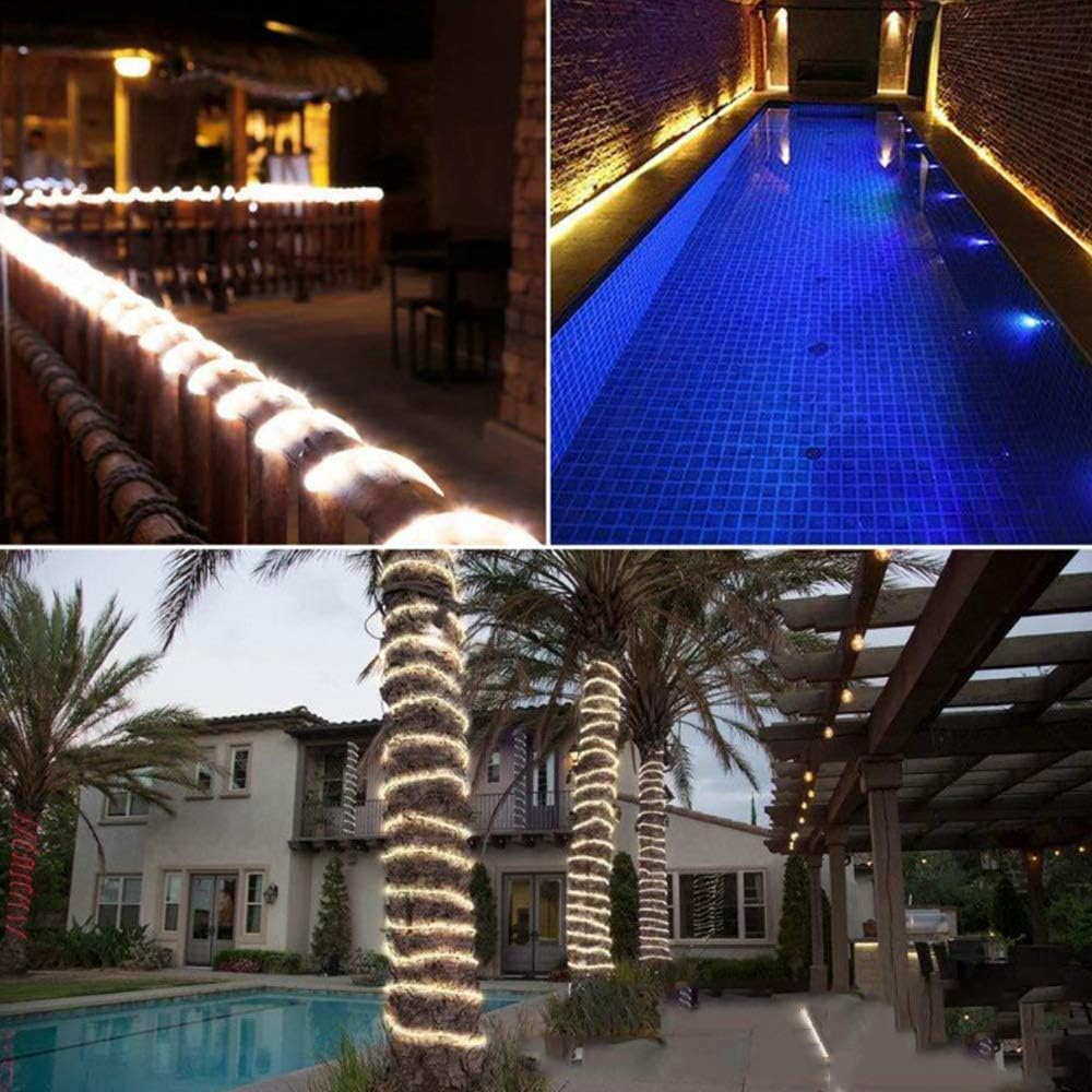 AVEKI Guirnalda de Luces LED, 33 Pies, 100 Luces Con Pilas, Control Remoto y 8 Modos, Impermeables Para Decoración de Interiores y Exteriores, Jardín, Boda