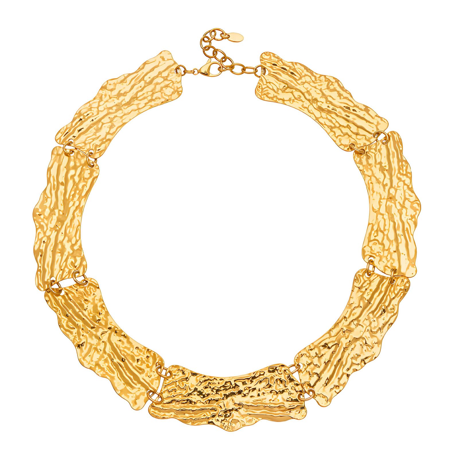 Collier ras de cou acier composite asymétrique avec perles baroques