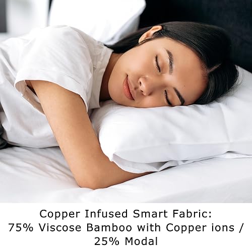 Miniatura 5 de Funda de almohada de cobre antiacné - Funda de almohada de viscosa refrescante, 1 funda de almohada de seda vegana probada por dermatólogos, tamaño