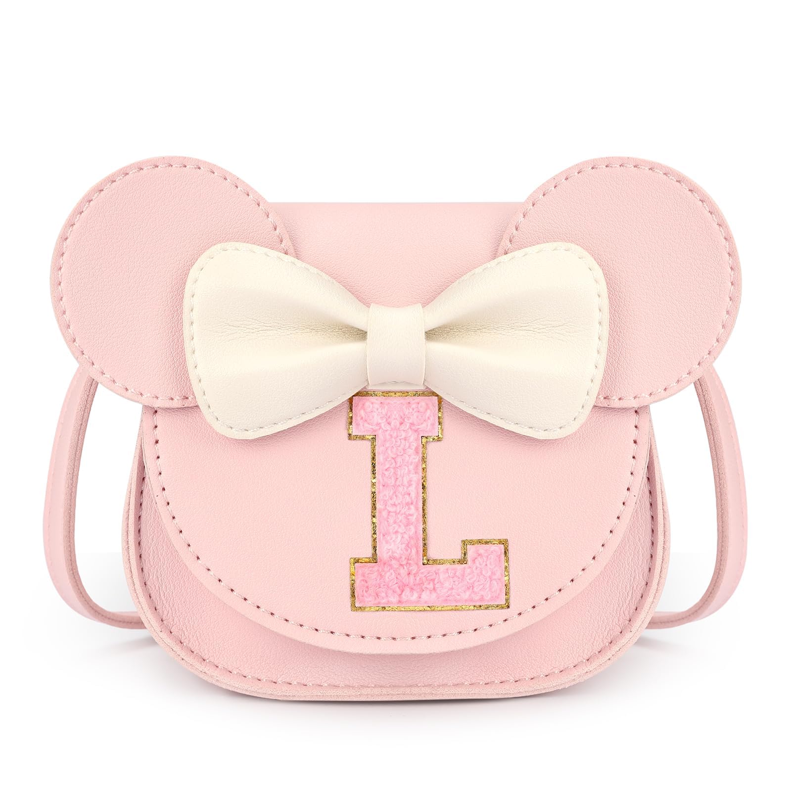 mibasies Toddler Purse Girl Gifts: Girls Birthday Gifts for 3-8 - Toys for Ages 2-4 Purse, Pink, Letter L